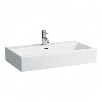 Praustuvas Laufen LIVING 800x460x155 mm, baldinis, su 1 anga maišytuvui viduryje 